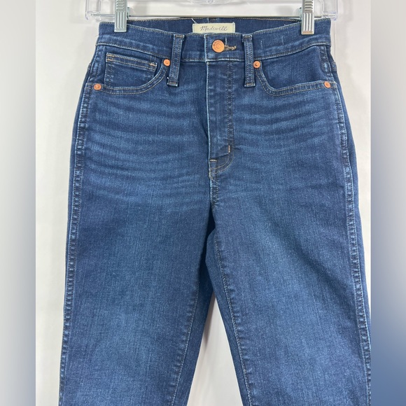 Madewell 10" High Rise Dark Wash Skinny Jeans Size 25 - Picture 3 of 12